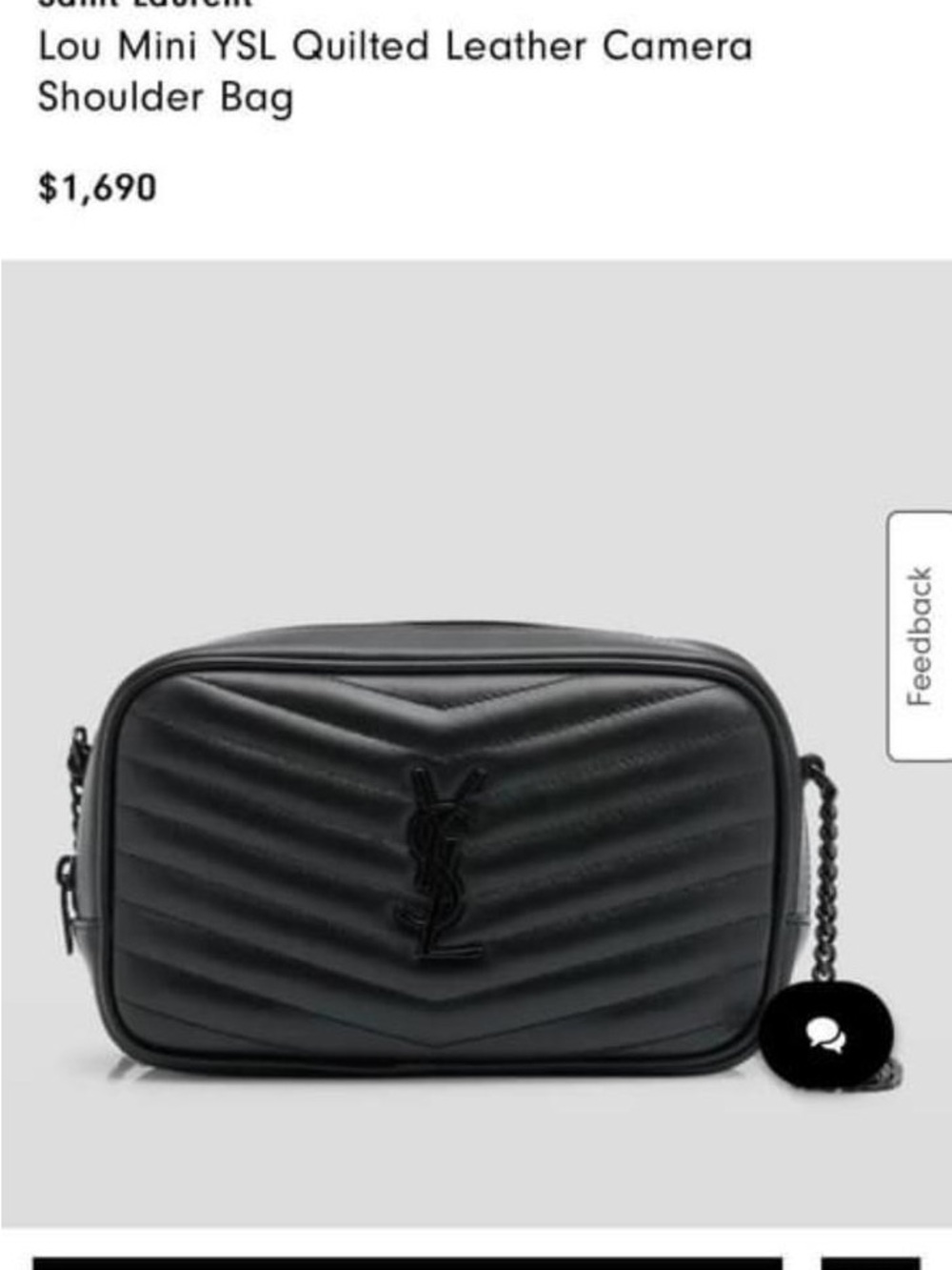Saint Laurent Black Quilted Leather Camera Belt Bag